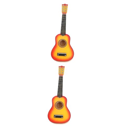 Vaguelly 2 Stück Kindergitarrenspielzeug Mini Gitarrenspielzeug Ukulele Für Anfänger Kindergitarrenspielzeug Kleinkindgitarrenspielzeug Bassspielzeug Kindergitarre Kinder Musikgitarre von Vaguelly