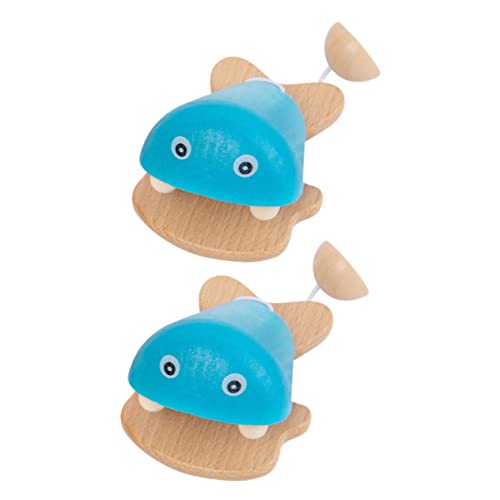 Vaguelly 2 Stück Kleine Fisch Kastagnetten Lehr Mini Musikinstrumente Musikinstrumente Für Babys Kinderspielzeug Kleinkind Instrumente Instrumente Holz Blau von Vaguelly