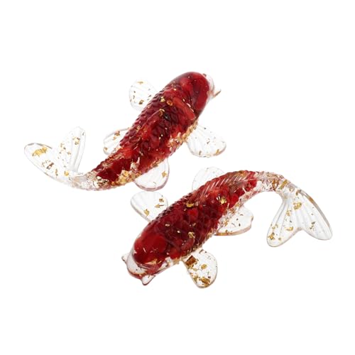 Vaguelly 2 Stück Kristall Fisch Statuen Skulpturen Miniatur Ornamente Briefbeschwerer Mini Koi Fisch Figuren Für Puppenhaus Zubehör Winzige Meerestiere Für Tischdekorationen von Vaguelly