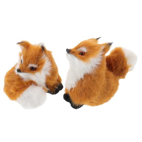 Vaguelly 2 Stück Mini Fuchs Statische Actionfiguren Fuchs Hockender Plüsch Realistischer Fuchs Stofftier Plüsch Fuchs Plüschtier Für Weihnachtsbaumdekoration Und Heimdekoration von Vaguelly