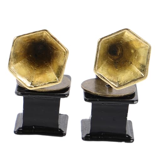 Vaguelly 2 Stück Miniatur Retro Grammophon aus Stabilem Metall Miniatur Plattenspieler als Detailgetreues Vintage Dollhouse Ornament für Puppenhaus Wohnzimmertisch und Musikraum Dekoration Vaguelly 2 Stück Miniatur Retro Grammophon aus Stabilem Metall Miniatur Plattenspieler als Detailgetreues Vintage Dollhouse Ornament für Puppenhaus Wohnzimmertisch und Musikraum Dekoration von Vaguelly