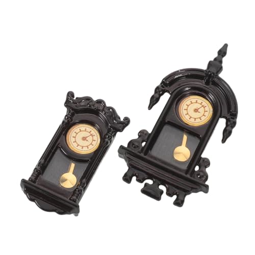 Vaguelly 2 Stück Miniatur Wanduhr Pendeluhr Dekoration Miniatur Möbeluhr Möbel Puppenhaus Dekorative Uhr Wanduhr Puppenhausuhr Schwarzes Metall Vaguelly 2 Stück Miniatur Wanduhr Pendeluhr Dekoration Miniatur Möbeluhr Möbel Puppenhaus Dekorative Uhr Wanduhr Puppenhausuhr Schwarzes Metall von Vaguelly