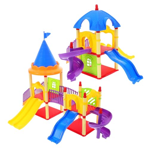 Vaguelly 2 Stück Puppenhaus Miniatur Rutsche Spielzeug Kinder Spielen Spielplatz Home Ornament Miniatur Spielplatz Schmuck Sandtisch Modell von Vaguelly