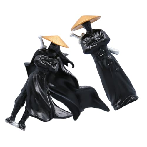 Vaguelly 2 Stück Ritterliche Schmuckstücke Ninja Actionfiguren Japanische Krieger Statue Japanische Zen Gartendekoration Japanische Gartendekoration Aquariumdekorationen Japanischer von Vaguelly