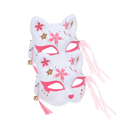 Vaguelly 2 Stück Sakura Fuchs Maske Interessante Maske Dekorative Maske Kreative Kostüm Party Maske Halloween Party Maske Requisite Cosplay Maske Cosplay Gesichtsmaske Halloween Maske von Vaguelly