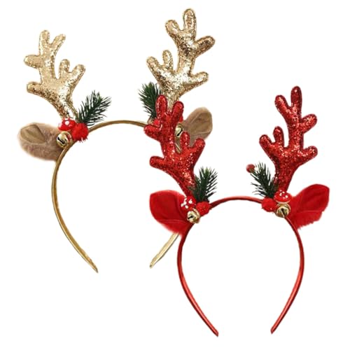 Vaguelly 2 Stück Weihnachtlicher Haarreif Plüsch Geweih Stirnband mit Glocken Weihnachtskopfschmuck für Erwachsene und Rutschfester Xmas Party Haarreif Festliche Kostüm Accessoires Vaguelly 2 Stück Weihnachtlicher Haarreif Plüsch Geweih Stirnband mit Glocken Weihnachtskopfschmuck für Erwachsene und Rutschfester Xmas Party Haarreif Festliche Kostüm Accessoires von Vaguelly