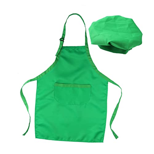 Vaguelly 2-Teiliges Set zum Kochen für Kinder Ohrringe Teller Kinder Kochen Ärmel kinderkochmütze kochmützen für Kinder Kinderschürze Kindermütze druckbar einstellen Kleid von Vaguelly