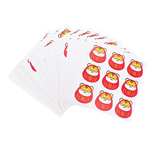 Vaguelly 20 Blatt Tiger Year Theme Sticker Pack Aufkleber für Jungen und Mädchen Zur Dekoration des Chinesischen Neujahrs von Vaguelly