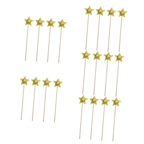 Vaguelly 20 STK Zauberstab Fairy Wand Party zubehör Kinder spielsachen für Kinder for Kinder Feenstab Sternenstab zum Ankleiden Pentagramm-Fee-Zauberstäbe Stoff Golden von Vaguelly