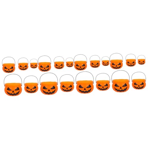 Vaguelly 20 Stk Kürbis Eimer Halloween Party Deko geschenkverpackung halloween dekoration Süßes oder Saures-Korb Kürbiseimer mit Griffen Halloween-Requisiten tragbarer Kürbiseimer Abs von Vaguelly