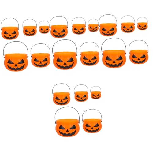 Vaguelly 20 Stk Kürbis Eimer Halloween-Süßigkeiten-Eimer Kürbis-Süßigkeiten-Eimer Schmuckkorb Halloween Party Deko geschenkverpackung tragbarer Kürbiseimer Halloween-Süßigkeitshalter Abs von Vaguelly