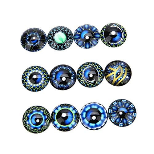 Vaguelly 20 Stück DIY Schmuckmaterial Schmuckaufnäher Runde Glas Cabochon Edelsteine Glasaufkleber von Vaguelly