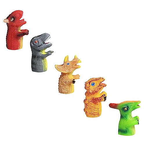 Vaguelly 20 Stück Dinosaurier Fingerspielzeug Cartoon Fingerspielzeug Cartoon Form Fingerspielzeug Kinder Fingerspielzeug Fingerhülsenspielzeug Dinosaurierpuppe Kunststoff von Vaguelly