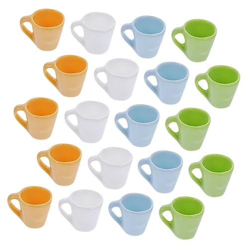 Vaguelly 20 Stück Mini Tasse Winzige Tasse Puppenhaus Zubehör Mini Wasserbecher Miniatur Modell Winzige Deko Mini Kaffeetasse Miniatur Tasse Mini Kaffeetassen Rollenspiel von Vaguelly