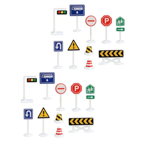 Vaguelly 20-teiliges Straßenschild-spielset, Verkehrszeichen-spielset, Mini-Spielzeug, Verkehrsschilder Zum Spielen Für Kinder von Vaguelly