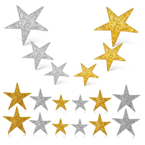 Vaguelly 200 STK Reflektierende Sternaufkleber Glitzeraufkleber weihnachtsdeko Christmas Decorations Silverstar bastelsets für Kinder kleine Sternaufkleber kleine ästhetische Aufkleber Eva von Vaguelly