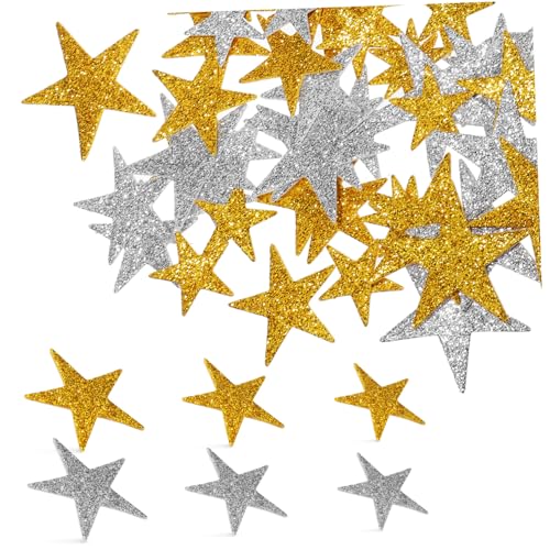 Vaguelly 200 STK weihnachtsdeko Christmas Decorations Silver Star Poster Weihnachtsstern-Aufkleber Schaumstoffaufkleber bastelsets für Kinder süßer Aufkleber Sternaufkleber für Kinder Eva von Vaguelly