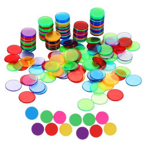 Vaguelly 200st Bingo-zubehör Farbige Bingo-Chips Spielzubehör Für Pokerchips Spielzeug Für Kinder Brettspiel-belohnungschips Mathe-spielzähler Spielchips Für Kinder Spielsets Plastik von Vaguelly