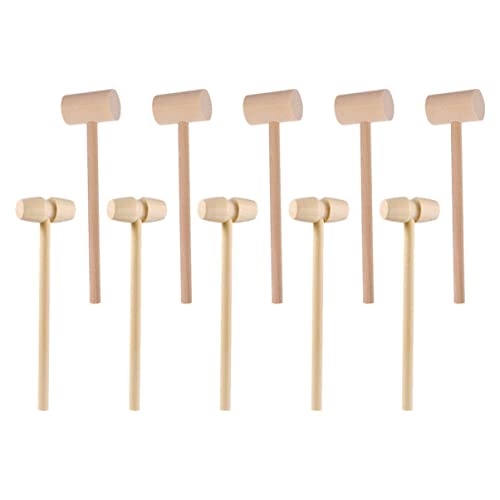 Vaguelly 20St Holzhammer Tippen Sie auf Hammer-Spiel Krabbencracker und Werkzeuge Utensilien für Meeresfrüchte Kinder Hammer kinderhammer Decor Spielzeug Meeresfrüchte-Hammer hölzern Beige von Vaguelly