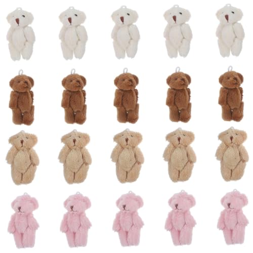 Vaguelly 20st Ausgestopfte Bärenpuppe Mini-kuscheltiere Pelzige Puppen Süßer Plüsch-schlüsselanhänger Kawaii-bär Bär Plüsch Schlüsselanhänger Kleine Kuscheltiere Für Kinder Pp Baumwolle von Vaguelly