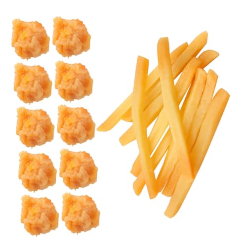 Vaguelly 20st Snack-Modell Spielzeugnahrung Küchenspielzeug Bratpfanne Braten Lebensmittelkörbe Pommes Frittes Simulation Französisch Präsentieren Sie Künstliches Hühnchen-Popcorn PVC von Vaguelly