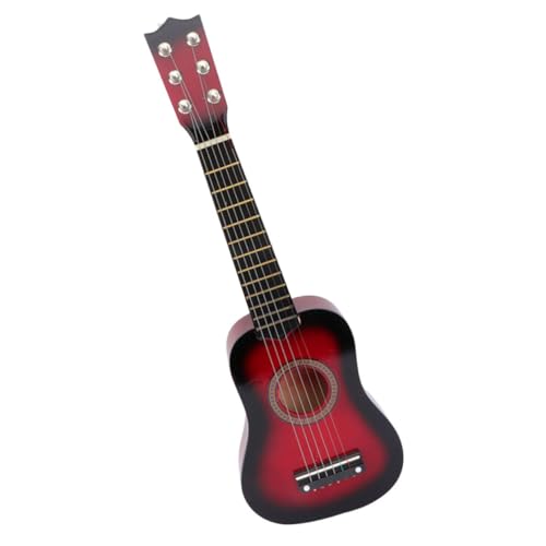 Vaguelly 21 Gitarrenspielzeug Für Kinder Musikinstrumente Für Kleinkinder Kleinkinderinstrumente Kleinkind Gitarre Anfänger Gitarre Rotes Akustikgitarren-Set -Gitarre Hölzern von Vaguelly