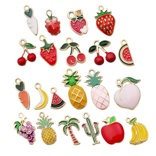 Vaguelly 21st Fruchtanhänger Ringscheiben Kleines Ornament-präsentationsregal Make-up-präsentationsständer Wassermelonenperlenschmuck Klebeband Spiegelanhänger Rundes Zubehör Legierung von Vaguelly