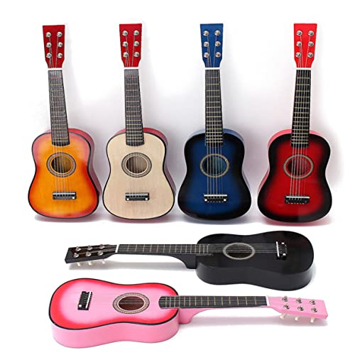 Vaguelly 23 Holzgitarre Instrumente Musikinstrument Music Instruments for Instrument Gitarre für Kinderinstrument tragbare Gitarre Gitarre Hölzern von Vaguelly