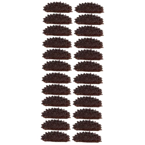 Vaguelly 24 STK Mini-Seegurke Home Decor wohnungsdeko Seegurken-Nachbildung Simulationsmodell Meerwurm spilzeug Seegurkendekor aus Kunststoff dekorative Meeresschneckenstütze PVC Dark Brown von Vaguelly