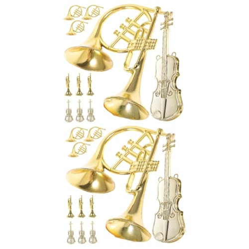 Vaguelly 24 STK Musikinstrumentenmodell Violine Weihnachtsschmuck Mini-Gitarre Astetische Raumdekoration Winzige Gitarrenverzierung Weihnachtsbaumkugel Miniatur-waldhorn Spielzeuge Plastik von Vaguelly