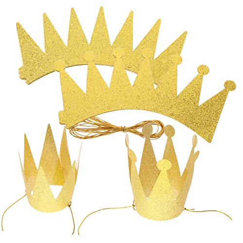 Vaguelly 24 Stk Glitzer-Geburtstagskrone Prinzessin Krone Geburtstags-Tiara Hüte Geburtstagshut prop baby geburtstag kopfbedeckungen Erwachsener Glitzerpulver schmücken Requisiten Kind PVC von Vaguelly