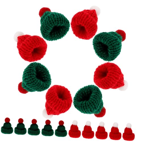 Vaguelly 24 Stück Mini Beanie Puppenhüte Weihnachts Mini Hut Weihnachts Miniatur Dekorationen Weihnachts Mini Hut Flaschen Abdeckung Weihnachts Party Dekoration Weihnachts von Vaguelly