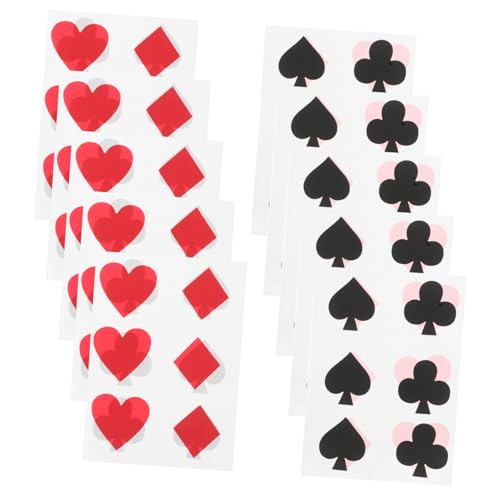 Vaguelly 24 Stücke Poker Aufkleber Tassen Adhesive Decals Karte Dekorationen für Poker Party Favors von Vaguelly