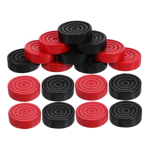 Vaguelly 24 Stücke Dame Schachfiguren holzspielsachen Board Games spielchips brettspielr Ludo brettspiel Backgammon Prüfer Holz Schach Schachbrett zubehör Schachbrett Schach Kiefernholz von Vaguelly