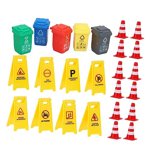 Vaguelly 25St kognitives unterrichten Zugaufkleber Verkehr Spielzeugkegel Ludo zabawki stymulujące rozwój Educational Toys Outdoor Spielset mit Straßenschildern Plastik von Vaguelly