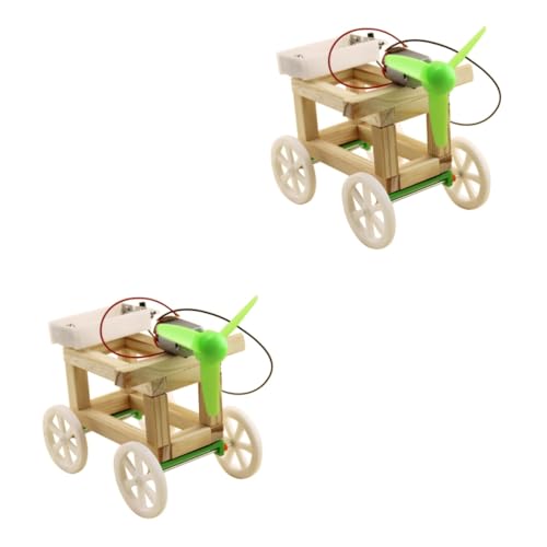 Vaguelly 2St Auto aus Holz zusammenbauen Spielzeug für Kinder kinderspielzeug Physics Toys Physik experimente Pädagogisches Spielzeug Windkraftwagen zusammenbauen windbetriebenes kinderauto von Vaguelly