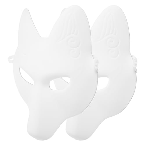 Vaguelly 2St Fuchsmaske selber machen Plüsch maskieren Fuchsmaskenformen zum Basteln Hundefuchs halloween masken halloween tierische Maske Halloween-Maskenspielzeug Pu Weiß von Vaguelly