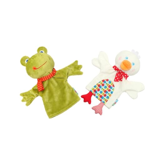 Vaguelly 2St Handpuppe interaktive Puppen pucktuch plushbit plüschtiere Fingerpuppen Welpenspielzeug für Kind Bevorzugungspuppen Kinderhandspielzeug Baumwolle Green von Vaguelly