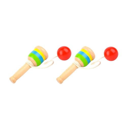 Vaguelly 2St Kinder-Skills-Cup Lernspielzeug Spielzeug zum Fangen von Bechern Indoor-Spielset kinderspielzeug Kinder holzspielzeug Kendama-Spielzeug aus Holz Puzzle-Spielzeug für Kinder von Vaguelly