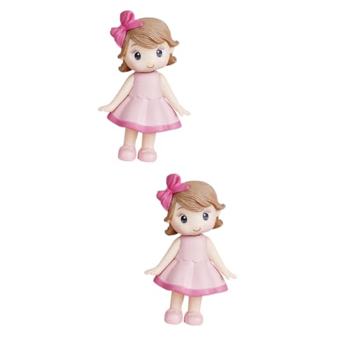 Vaguelly 2St Kuchendekoration Spielzeug Prinzessin Mädchenfiguren Fee Babyspielzeug Toys mädchen Spielzeug Cupcakes Mädchenspielzeug Kuchenhandwerk Auto-Dekor Polymer-Ton Rosa von Vaguelly