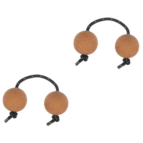 Vaguelly 2St Maracas Musikalisches Eierspielzeug Musikinstrumente Hand Rassel Musikalisches Ei Shaker Schlaginstrument musikalisches Kinderspielzeug lustige Percussion-Spielzeuge Kork Beige von Vaguelly