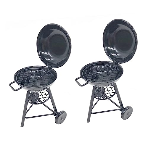 Vaguelly 2St Mini-Grill für kinderspielzeug swor Szenenmodell für BFF zu Weihnachten kleines Ofendekor Ofenmodell Mini-Backofen- Mini-Ofen Eisen Black von Vaguelly