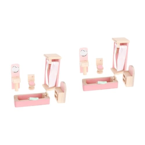 Vaguelly 2St Miniaturmöbel aus Holz Spielzeug für Kinder kinderspielzeug Dollhouse Furniture Kinder spielsachen puppenstubenmöbel Mini-Puppenhausmöbel Miniatur-Badezimmermöbel Hölzern von Vaguelly