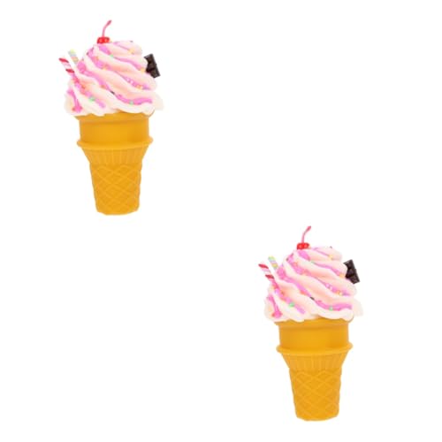 Vaguelly 2St Modell Einer Eistüte simuliertes EIS künstliche Eiswaffel Miniatur-Eistüten Eiscreme Modell Kreatives Spielzeug Eiscreme-Modellierfigur gefälschte Eiscreme-Requisite PVC von Vaguelly