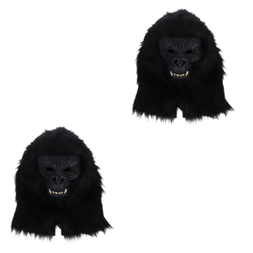 Vaguelly 2St Orang-Utan-Maske grusel maske gruselige maske Maskierte Maske Maskenball Halloween Tiermaske Maskerade-Party-Maske Gorilla-Cosplay-Maske Cosplay-Requisite lustige Maske von Vaguelly