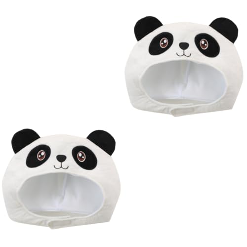 Vaguelly 2St Panda-Kopfbedeckung tiermütze tierkostüme plush toy kopfschmuck fasnachtskostüme hawaiianischer Hut Tiergeburtstagsfeierhüte dekorative Kopfbedeckung lustiger Hut Plüsch Weiß von Vaguelly