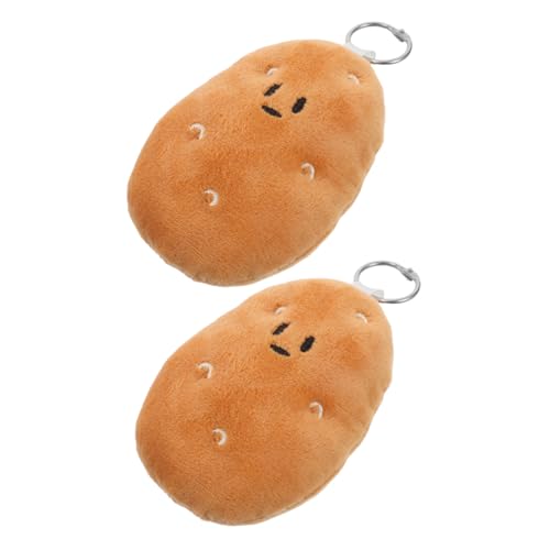 Vaguelly 2St Plüsch-Kartoffelanhänger Bionisches Klebeband Autoschlüsselkette aufblasbare Westen lustige schlüsselanhänger kawaii schlüsselanhänger Mini-Stofftier Kartoffelstofftier Orange von Vaguelly