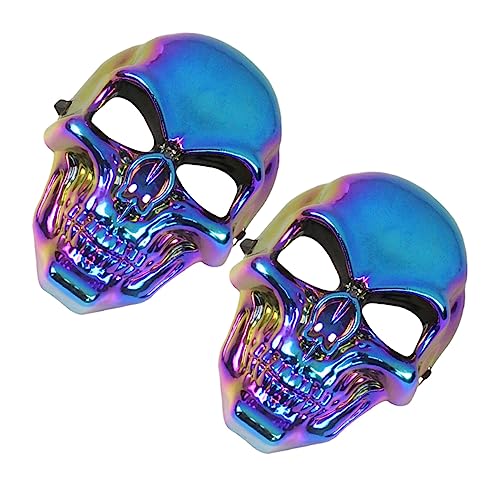 Vaguelly 2St Schädelmaske Kindermasken Gesichtsmaske Kinder Kostümparty-Totenkopfmaske halloween masken halloweenmaske plattierte Totenkopfmaske Cosplay-Totenkopfmaske aus Kunststoff pp von Vaguelly