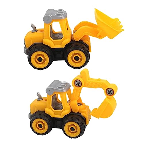 Vaguelly 2er Set DIY Montage Fahrzeug Für Bagger Und Bulldozer Pädagogisches Konstruktionsspielzeug Fördert Kreativität Und Motorik Ideal Für Kleine Bauingenieure Gelbes Design von Vaguelly