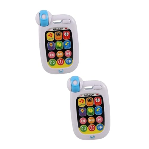 Vaguelly 2st Arabisch-lernmaschine Babyphone Aufleuchten Lassen Blödes Telefon Für Kinder Handy Smartphone Für Kleinkinder Led-kindertelefon Spielzeug-telefone Kinderspielzeug Weiß Abs von Vaguelly